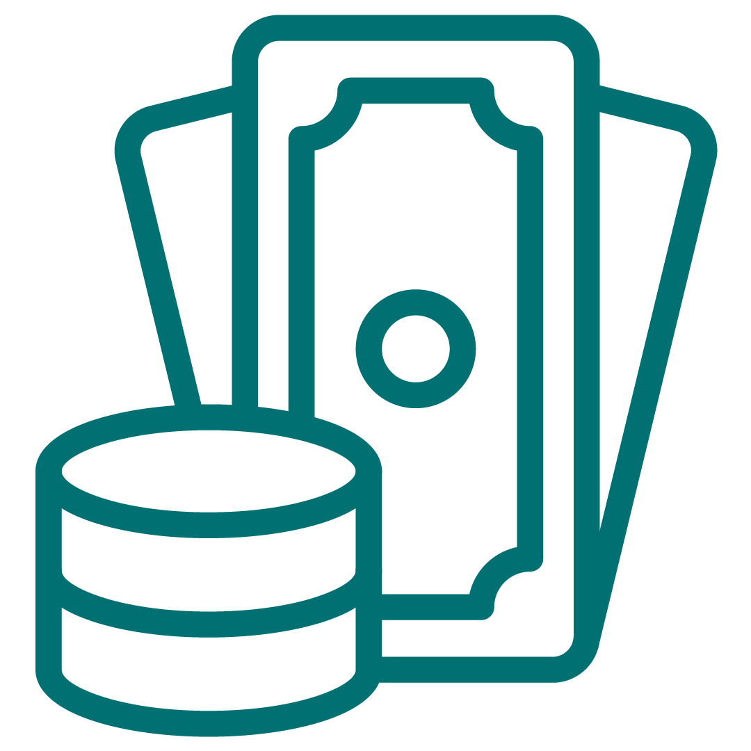 money icon teal